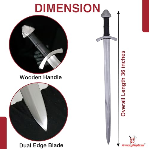 Armory Replicas™ Medieval Hand Forged Knight Sword EN45 Carbon Steel Full Tang with Scabbard - style: Forged Tempered Sword
