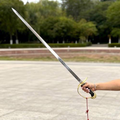 37.8" Stainless Steel Eagle Head Straight Ceremonial Sword,European Honor Guard Parade Sword,Unsharpened Drill Saber - style: A