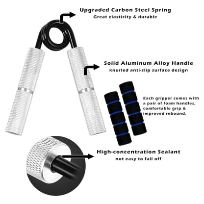 Grip Strength Trainer Set, 50-300LB Grip Strength Trainer, Finger Exerciser, Forearm Strengthener 15-Piece Kit With Hand Forearm strengthener 12 Pack - Hand Grip Strengthener Targeted Strength, Relief & Recovery