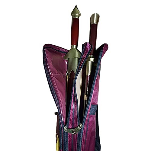 Waterproof Kung Fu Tai Chi Sword Case Double Layer Carrying Bag - color: Navy&Yellow