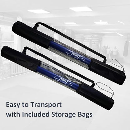 Foam Practice Swords, Training Sparring Stick Set, 2 Pack 35" with Carry Bag,for Martial Arts, Karate - color: Blue