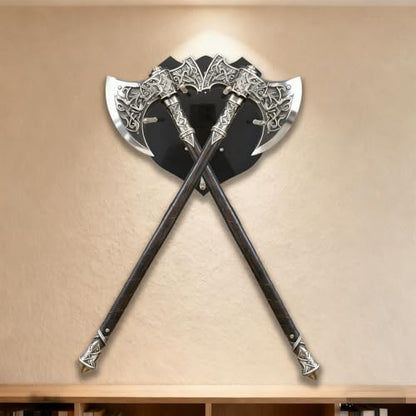 Sword and Axe Wall Mount - Dual-Mode Acrylic Sword and Axe Holder for Vertical or Crossed Display, Longclaw Sword Hanger Rack with Mounting Hardware