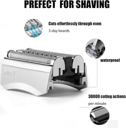 70S Series 7 Replacement Head Compatible with Braun S7 Electric Shaver - color: Silver