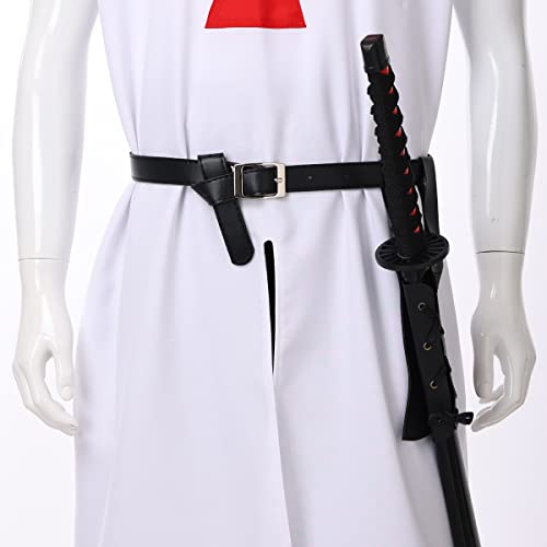 BLESSUME Medieval Knight Belt with Sword Frog Holster Rapier Scabbard Holder 1pc - color: Black 13