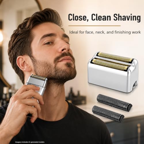 Replacement Foil and Cutters Compatible with BaBylissPRO FXFS2 - color: silver