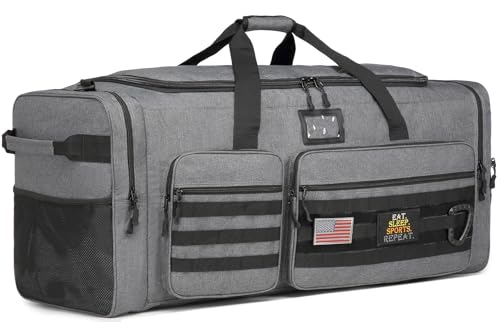 130L Extra Large Duffle Bag for Men, Heavy Duty Large Duffle Bag for Travel - color: Grey, size: 130L