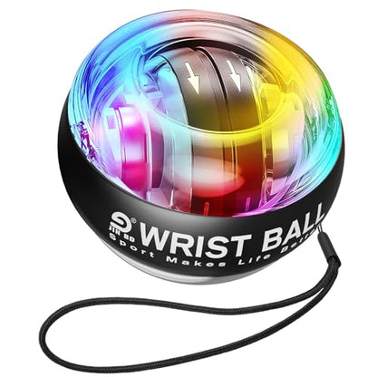 JIN BD Auto Start Wrist Ball，Gyro Ball Trainer，Wrist Exerciser，Gyroscopic - color: Black