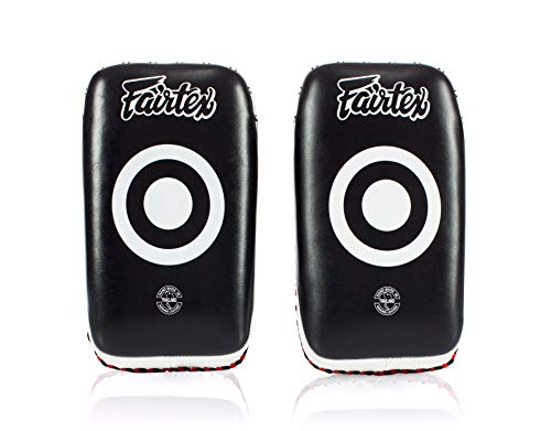 Fairtex Curved Muay Thai Pads, Kickboxing Punching Kicking Striking Shield - color: Black/White, size: Small
