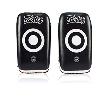 Fairtex Curved Muay Thai Pads, Kickboxing Punching Kicking Striking Shield - color: Black/White, size: Extra Thick