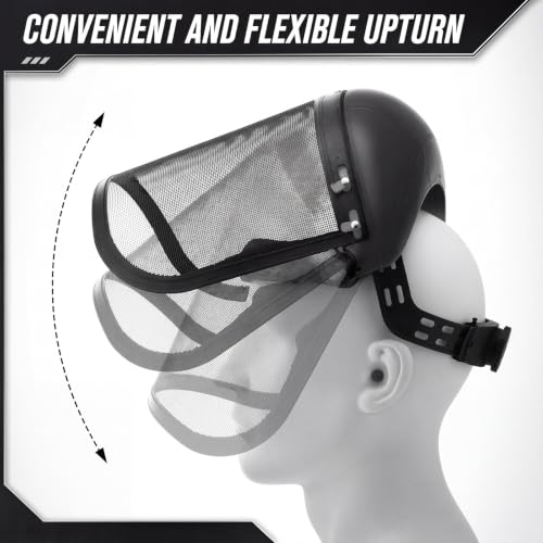 Sabary Safety Face Shield with Mesh Visor for Men, Black,White - color: Black,white