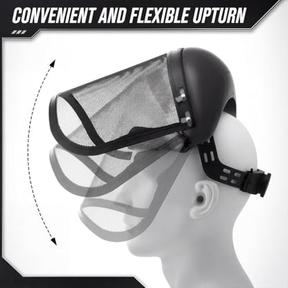Sabary Safety Face Shield with Mesh Visor for Men, Black,White - color: Black,white