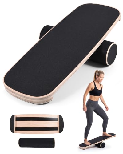 Balance Board for Adults, Surf Trainer with Wooden Roller