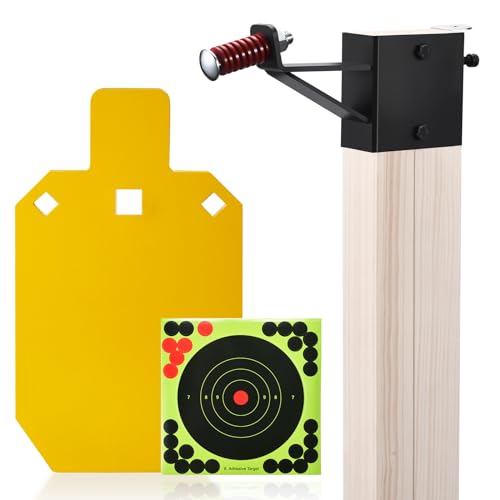 GADFISH AR500 Steel Targets for Shooting with T Post Target Hanger, 1/2 Inch Thick Steel Target, 2 Mounting Options, Neon Yellow Color - color: 7" x 12"