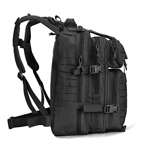 REEBOW GEAR 38L Tactical Backpack for Men 3 Day Military Bug Out Bag Black - color: Black