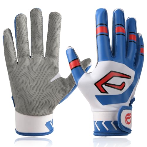 Goporoy Super-Grip Youth Baseball Batting Gloves for Kids, Ergonomic Design for Boys and Girls, Enhanced Protection & Optimal Performance - color: Ice Blue, size: Youth XS/S(5.5in-6in)