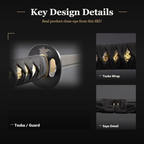 1045 Katana, Hand Forged Full Tang Japanese Sword | Classic Tsuba Series - color: Maple Leaf