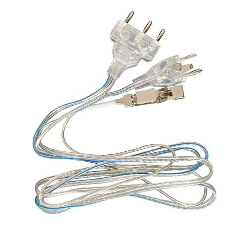 LEONARK Fencing Epee Saber Foil Body Cord Mask Cord Fencing Wire Clamp Clip- Two-Pin Plug/Three-Pin Plug Clear Wire (Set of 2) - size: Epee