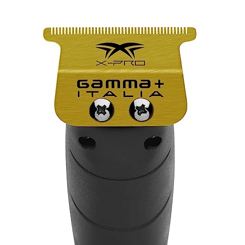 GAMMA+ Hair Trimmer Fixed Moving Blade Replacement Professional Grade - style: X-Pro Wide Gold Titanium - THE ONE Black Diamond