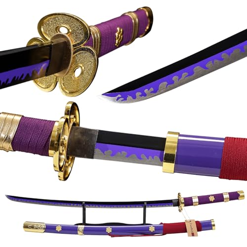 Purple Enma Zoro Sword,1095 high Carbon Steel 41" Katana Sword,Full Tang Samurai Swords Weapon Prop Collection Gift