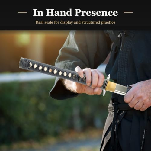 Wakizashi Iaito, Unsharpened Aluminum Alloy Iaido Training Sword - style: Tomoe Crest
