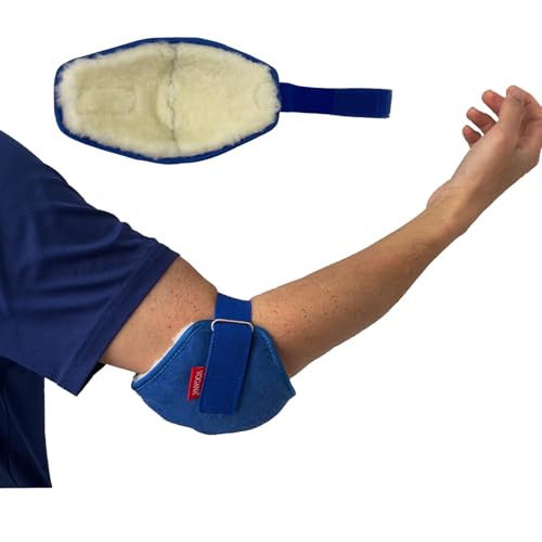 Vogana 1 Piece AustraliaSheepskin Elbow Protectors Adjustable Pillow for Pressure Sores Ulcers Surgery Recovery Cushion for Elderly Bedridden Blue 1 Piece - color: S Sheepskin Blue, size: 1 Pcs (L130-230 Pounds)