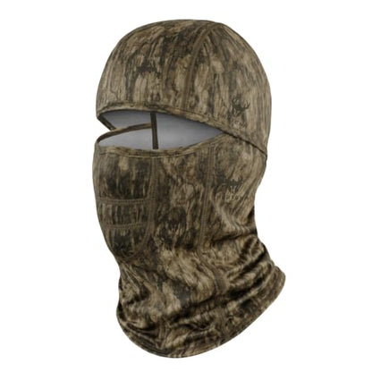 Lightweight Hunting Balaclava Camo Face Mask with Mesh Panel - color: Bark Ridge