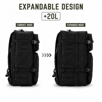 Large Black Tactical Backpack for Men - color: Black