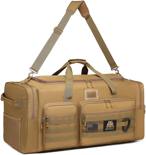 135L Extra Large Duffle Bag, Heavy Duty Sports Gym Travel Duffel Bag - color: Brown