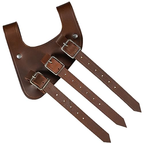 Mythrojan Medieval Sword Frog Adventurer with Leather Holder for Universal Rapier, Broadsword, Cutlass - style: Left Handed - Brown (6" X 5")