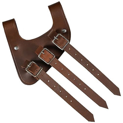 Mythrojan Medieval Sword Frog Adventurer with Leather Holder for Universal Rapier, Broadsword, Cutlass - style: Left Handed - Brown (6" X 5")
