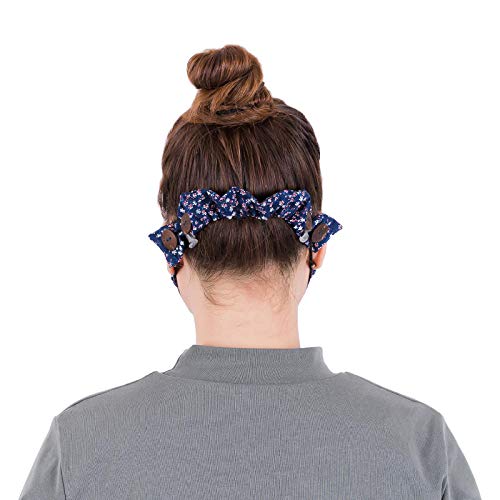 LOFBAZ Strap Holder with Buttons for Hook Face Covering Extender Adjustable Protection Reusable Washable Straps Floral Navy OS - color: Floral Navy