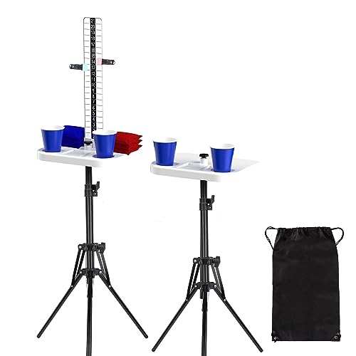 Cornhole Scoreboard 2 Sets Cornhole Score Keeper with Drink Holder Corn Hole Game Accessories for Outside, Yard Game - style: 2 Sets (1 Scoring Stand + 1 Bev-erage Stand)