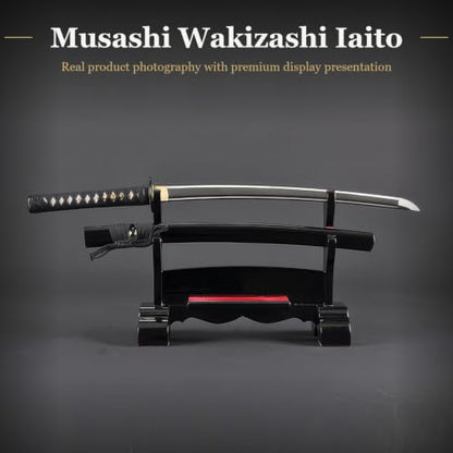 Unsharpened Stainless Steel Wakizashi, Iaido Iaito Training Short Sword - color: Musashi