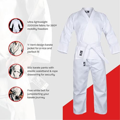 Hawk Sports Karate Uniform for Kids & Adults Lightweight Student Karate Gi Martial Arts Uniform with Belt - size: 00