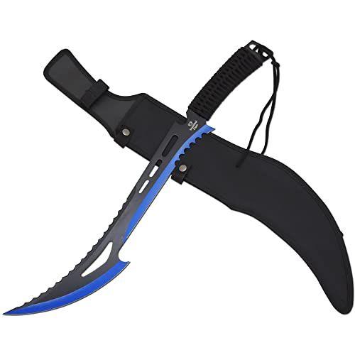Snake Eye Tactical Fantasy Sword w/Nylon Sheath Machete Outdoors Camping - color: Blue, style: 871