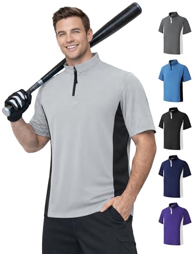 Men’s Cage Jacket Baseball Windbreaker Lightweight Batting Practice Pullover for Training Water-Resistant Jacket - color: Light Grey, size: Large