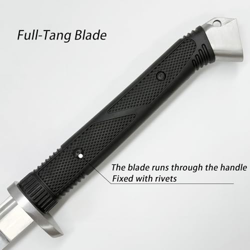 Tactical Katana Sword | 1060 High Carbon Steel Heat-Treated Full Tang Blade | TPR Shock-Absorption Handle | Sharp Blade Real Sword for Collection