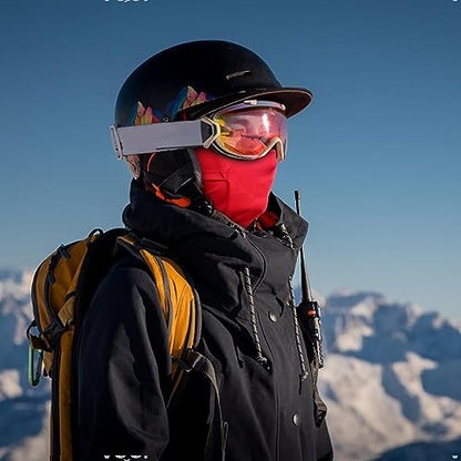Achiou Ski Mask for Men and Women, Lightweight UV Balaclava Face Cover - color: Red