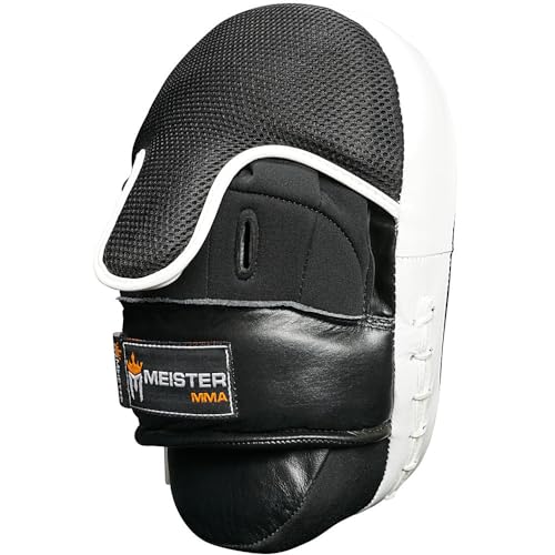 Meister Cowhide Leather Curved Focus Mitts w/Wrist Support (Pair)