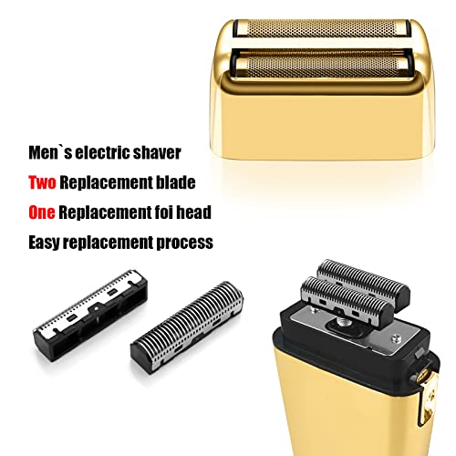Replacement Foil and Cutters for BaBylissPRO Barberology Double Foil Shaver, Replacement Foil for BaBylissPRO Barberology FXFS2 Shaver, Golden - color: Gold