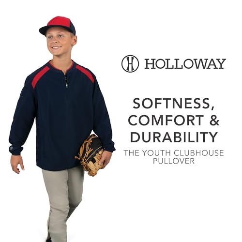 Holloway boys Holloway Boy's Clubhouse Pullover Cage Jacket - color: Black/Black, size: Small