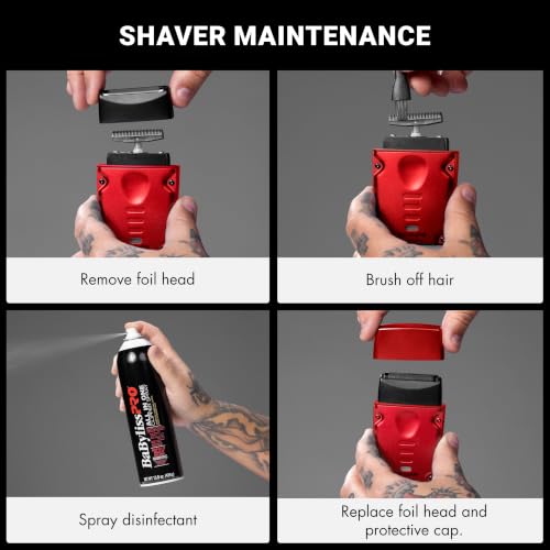 BaBylissPRO High-Performance Compact LO-PROFX Shavers for Men - color: Red, style: Shaver and Base