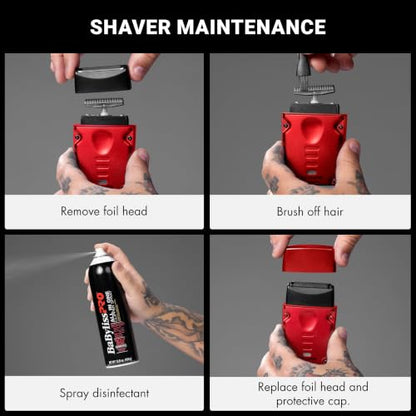 BaBylissPRO High-Performance Compact LO-PROFX Shavers for Men - color: Red, style: Shaver and Base