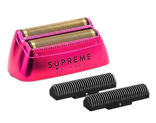 Supreme Trimmer Replacement Foil & Cutter SB63 | Hypoallergenic Foil for Crunch STF602 | Pink - color: Pink Foils & Cutters