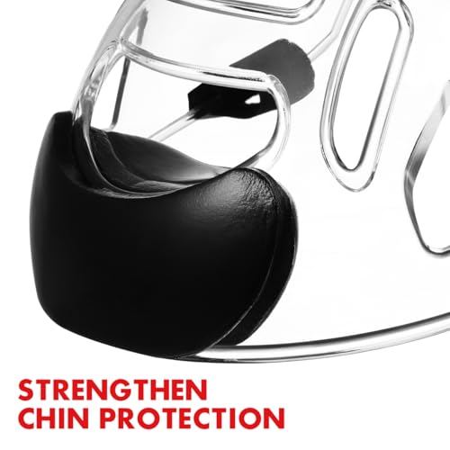 VOSAREA Adult Boxing Faceshield Taekwondo Sports Face Cover Sparring Face Guard Detachable Face (Transparent, 22.5X21X9CM) - size: 22.5X21X9CM (Pack of 2)
