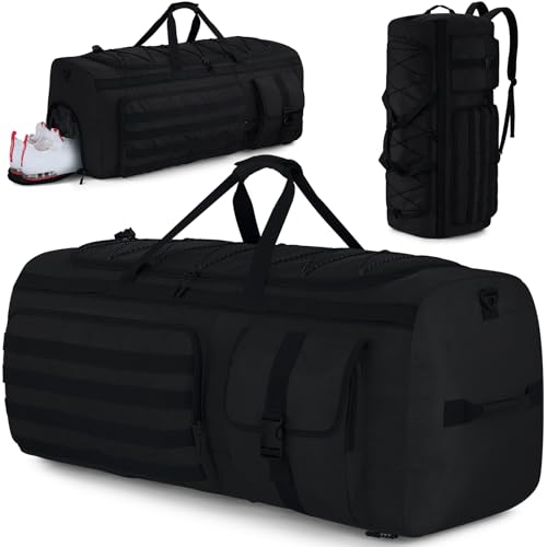 Gonex 130L Extra Large Duffel Bag, Convertible Travel Duffle - color: Black, size: 130L