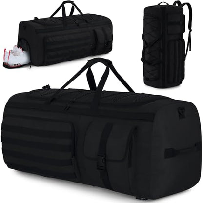 Gonex 130L Extra Large Duffel Bag, Convertible Travel Duffle - color: Black, size: 130L