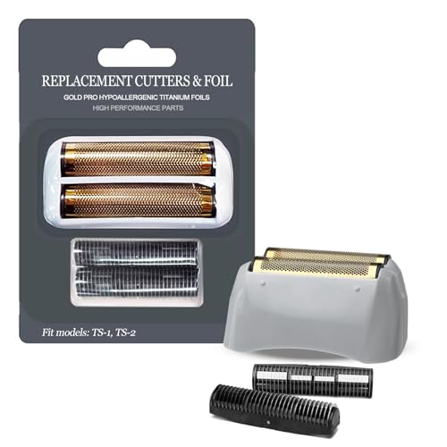 Gold Pro Foil and Cutters Replacement for Andis TS-1, TS-2 (17150/17155/17200) Shavers. (Foil Replacement x1, inner cutters x2) - size: 1 Count (Pack of 1)