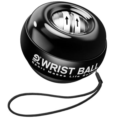 JIN BD Auto Start Wrist Ball，Gyro Ball Trainer，Wrist Exerciser，Gyroscopic - color: Black Diamond (No Light)