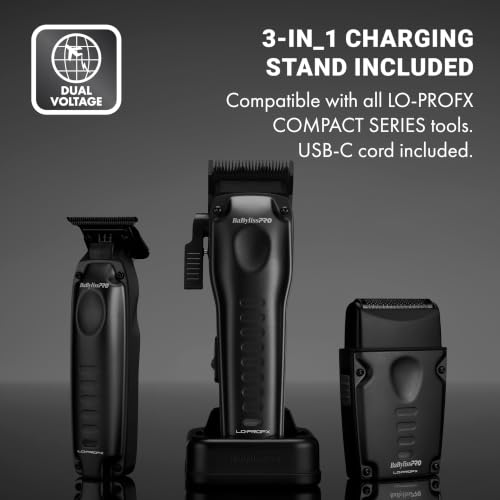 BaBylissPRO High-Performance Compact LO-PROFX Shavers for Men - color: Black, style: Shaver and Base